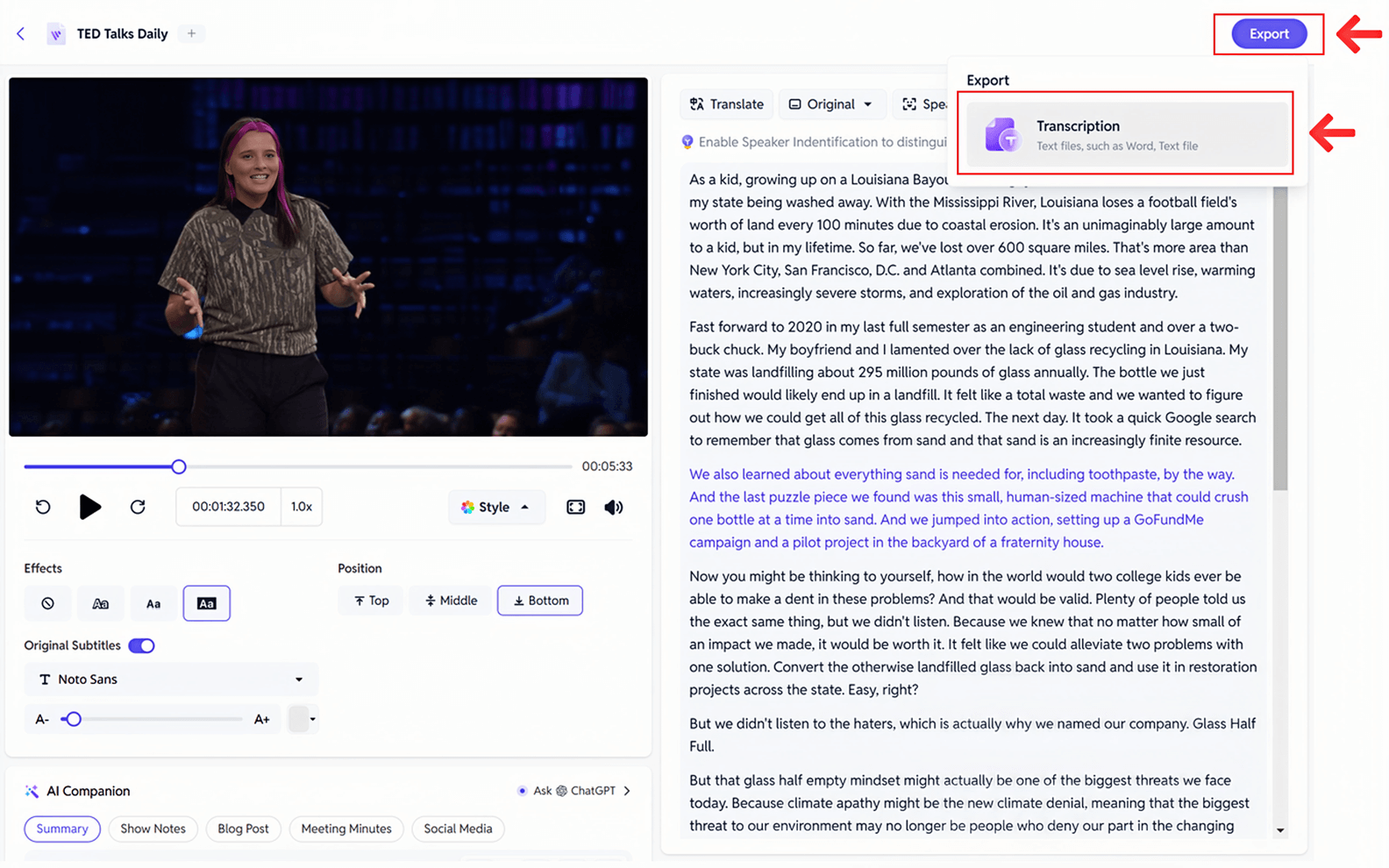 Download Your Podcast Transcription