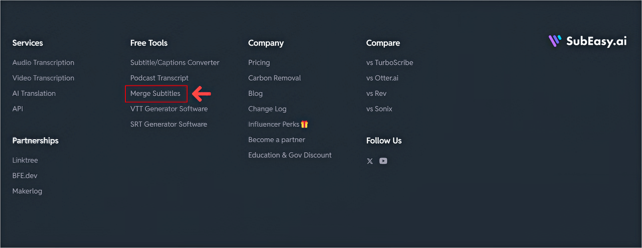 SubEasy’s Merge subtitles tool