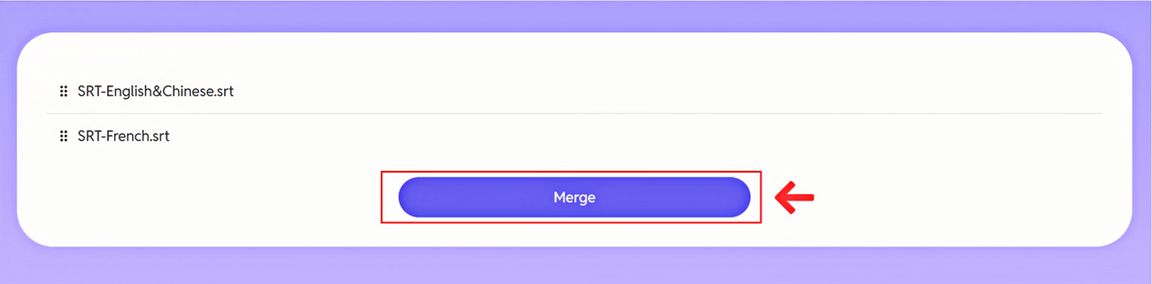 Upload the SRT files and Merge the Files