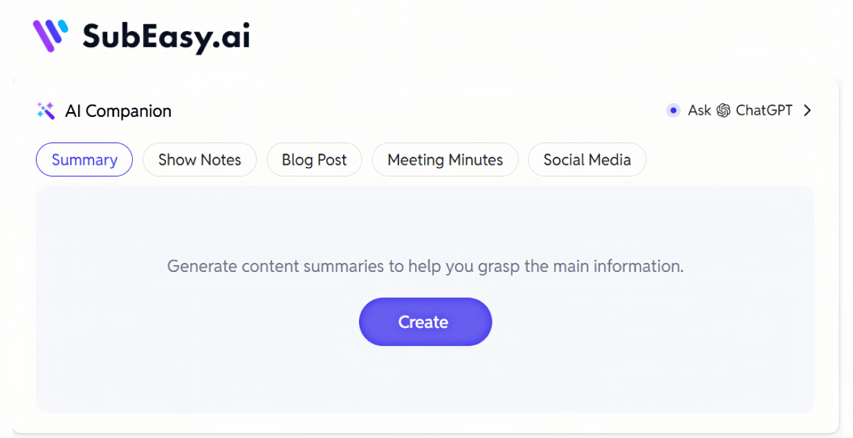 SubEasy的AI Companion