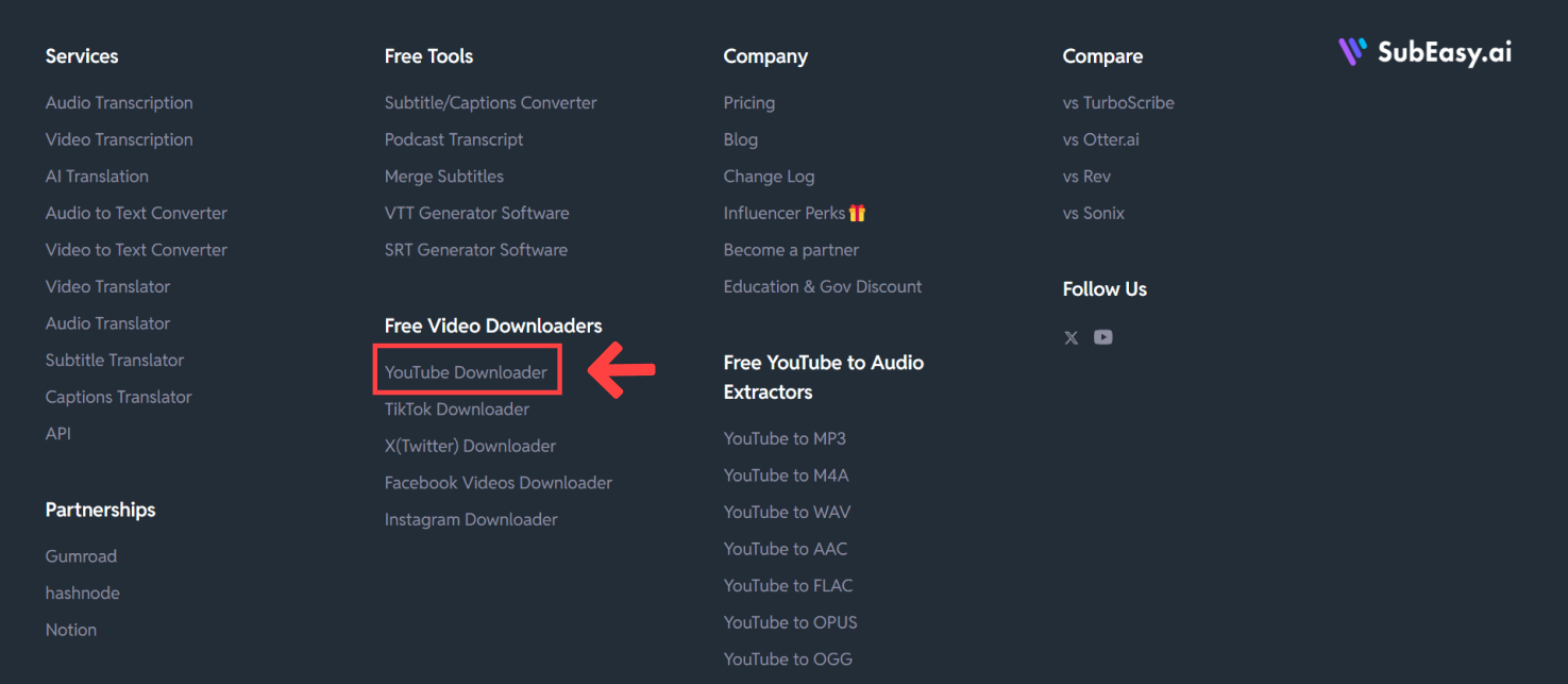 Convertidor de YouTube a MP4 de SubEasy